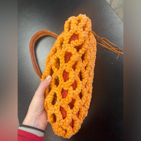 Lucky Brand Y2K Boho Macrame Leather Shoulder Bag - Picture 5 of 12